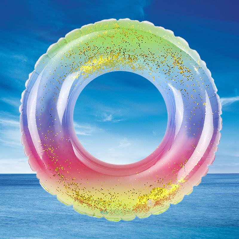 New Rainbow Flower Swimming Ring Water Sports Internet Celebrity Little Fairy Thickened PVC Children's Swimming Ring
