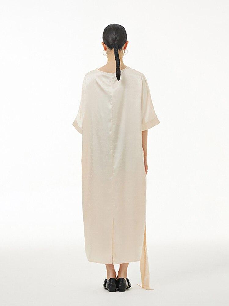 Xitao Vestido Casual da Moda com Laço Temperamento Mulheres WMD6962