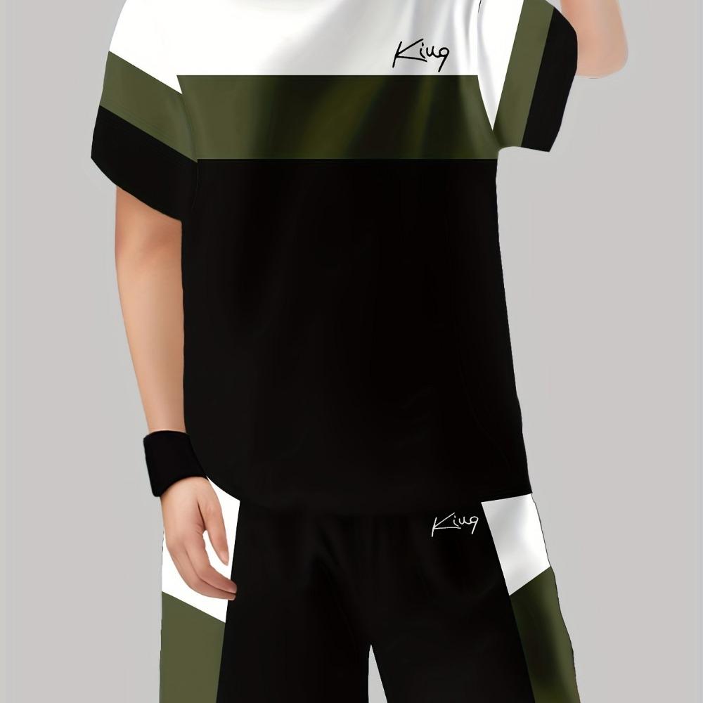 Boys' Fashion 3D Printed Casual Set