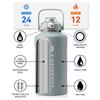SANTECO Vacuum Insulated Water Large Keeps Drinks Cold or Includes Compatible with Direct Drinking Sports Stylish Stainless Steel Ash Blue Bottle,