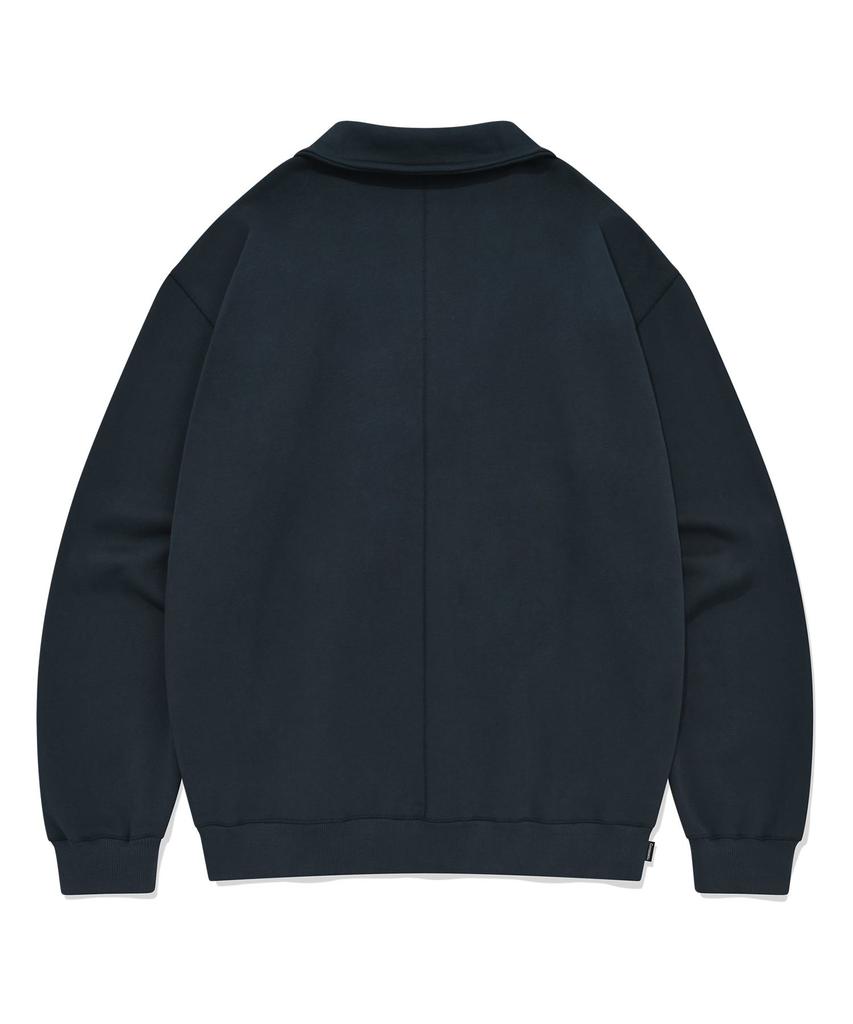COVERNAT Damaged Half Zip Sweatshirt Navy