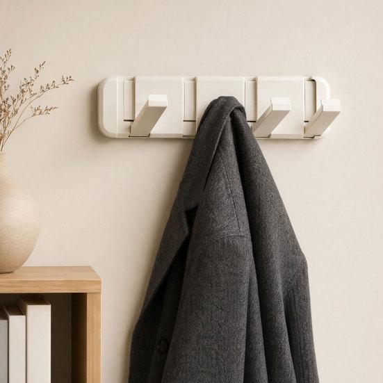 Fold Flat Coat Rack Over The Door Hanger Hooks Foldable No Drilling Adhesive