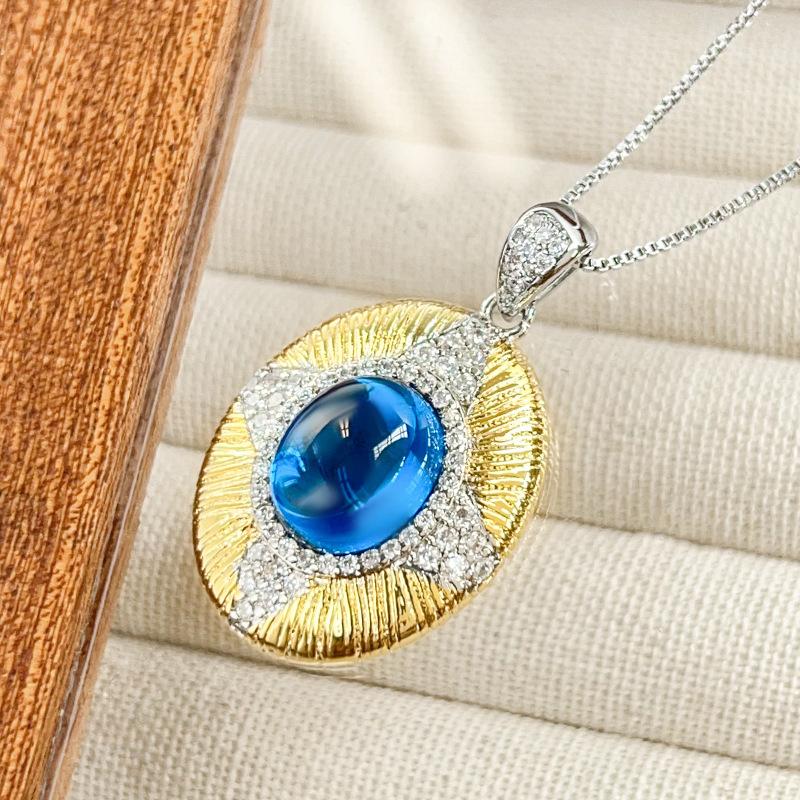 Jewelry European Simulation Corundum Green Chalcedony Retro Set Main 10 * 12