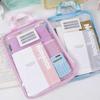 Portable Mesh A4 File Folder Waterproof L-shape Large Opening File Bag Dopamine Color Large Capacity File Organizer Students
