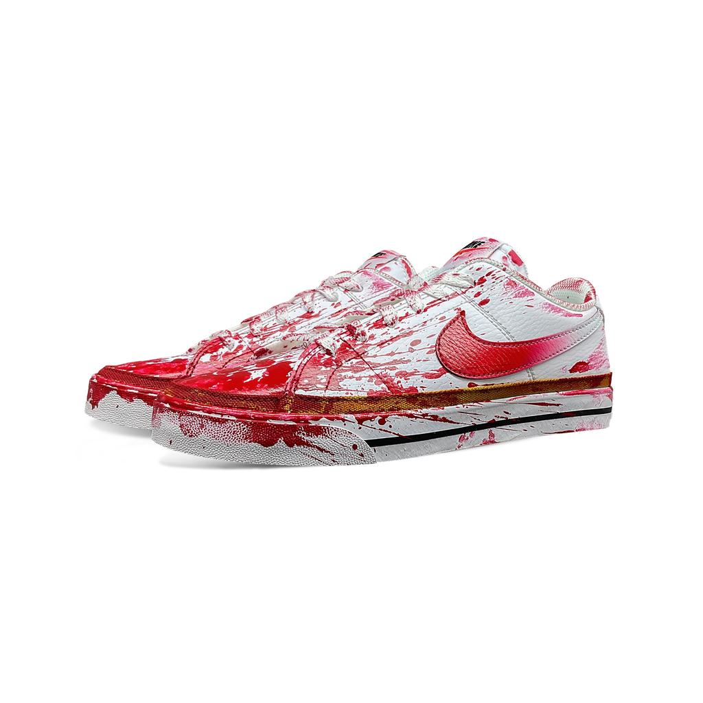 Nike Court Legacy Tower Rabbit Slip Resistant Cushioning Abrasion Resistant Low Top Skateboard Shoes Unisex Red White DH3162-100(TeamEight-05)