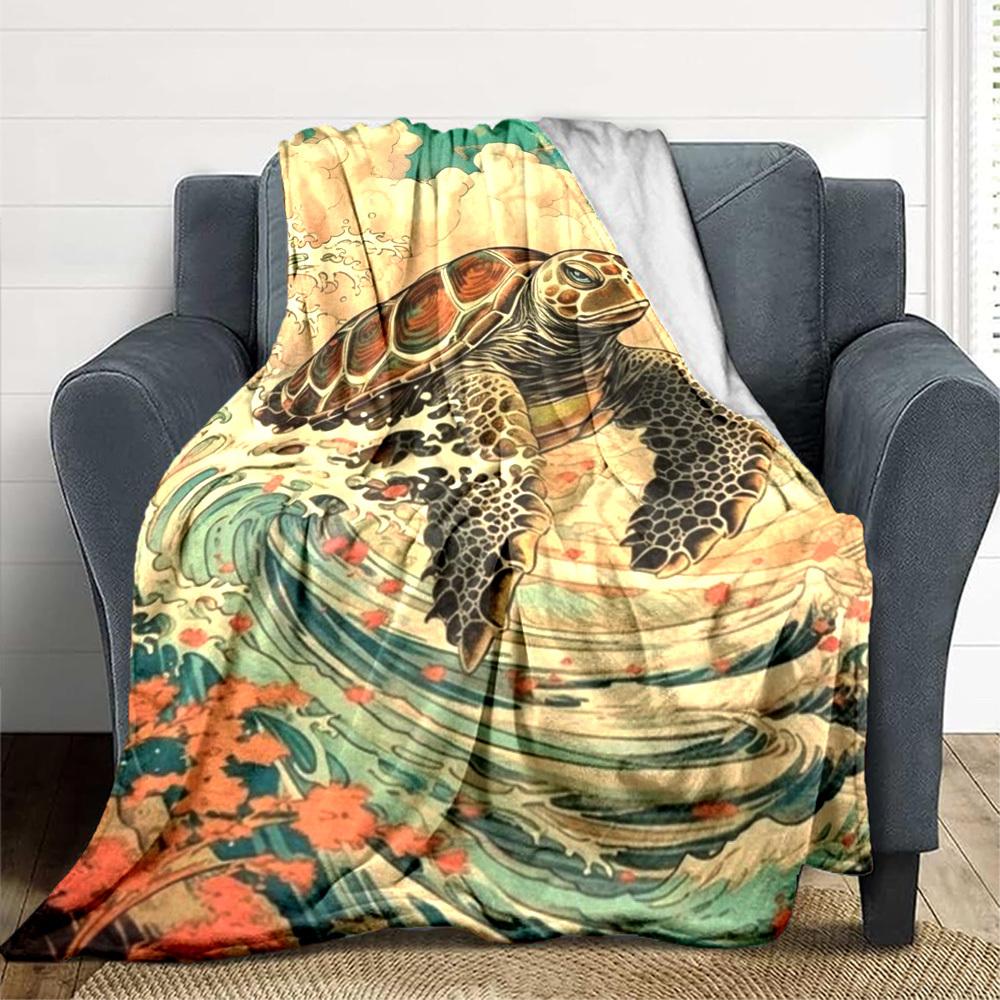 1 Stück Schildkröte Wellen Decke Leichte Flanell Decke Überwurfdecke Für Sofa, Bett, Reisen, Camping, Wohnzimmer, Couch, Stuhl Und Bett yy2509026207