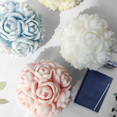 3D Rose Flower Ball Candle Mold DIY Flower Ball Epoxy Resin Casting Silicone Mold Home Table Decoration Xmas Day of Dead Decors