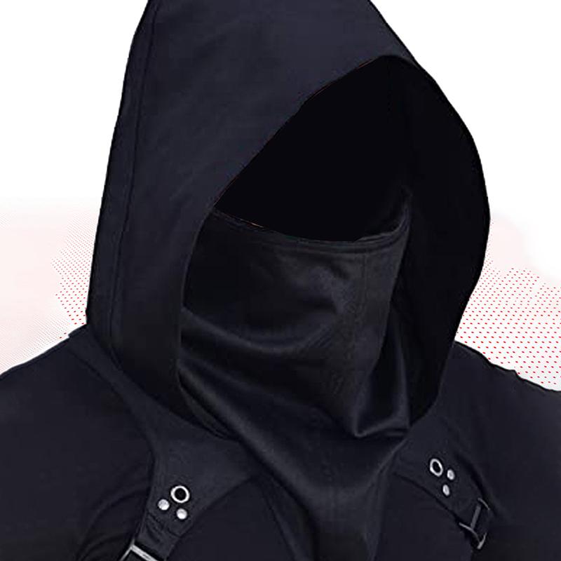 Cyberpunk Witch Hat Medieval Hooded Cape for Halloween Cosplay Role-playing Clothes Hooded Cloak