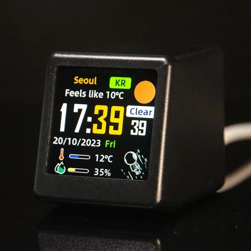 Small Portable Smart Wifi Weather Station Display Weather Temperature Humidity Time Alarm Clock Desktop Decoration Home Decor