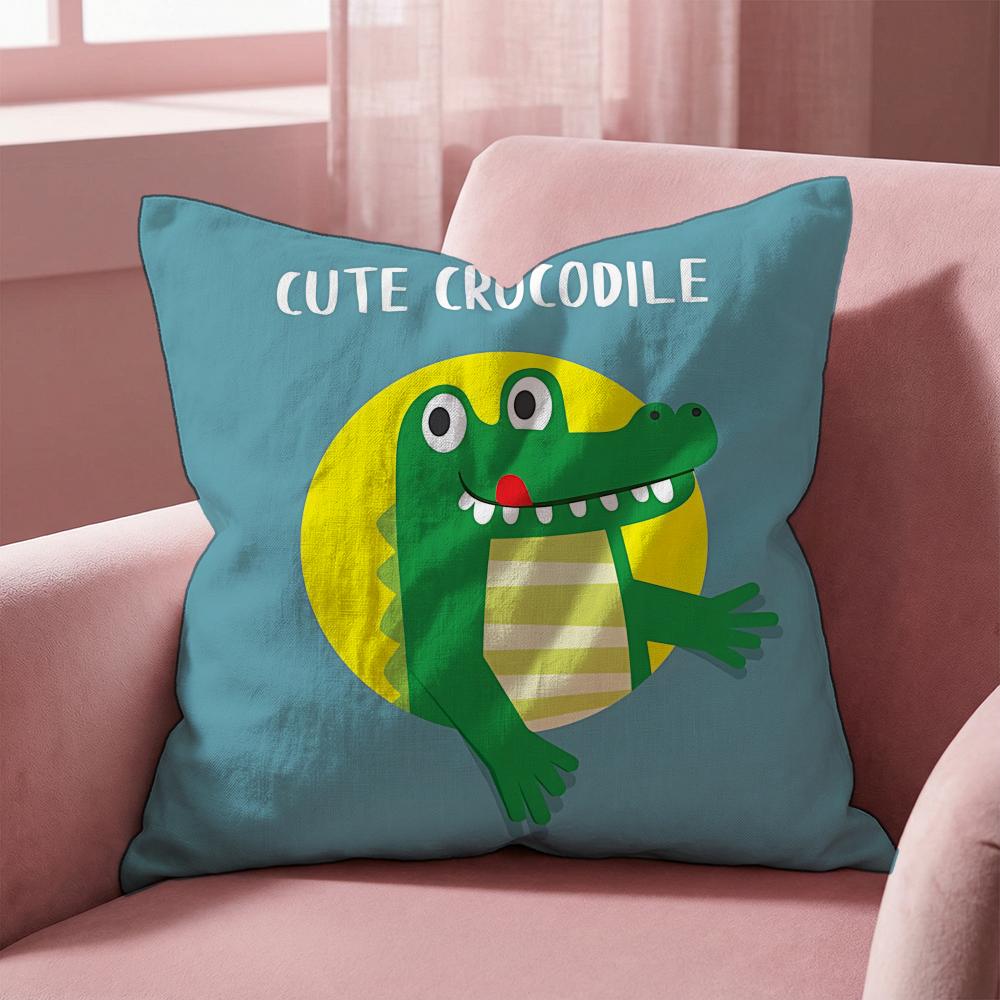 Animal Cute Crocodile Cushion Cover MultiScene Pillow Cover for Home  Car  Reversible Soft  Durable for Daily Use