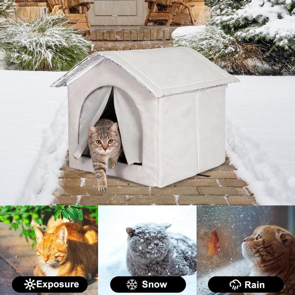 Outdoor Cat House Warm Weatherproof With Screen Outdoor Cat Shelter Kitten Bed For Kitten Puppy Dogs Pet Animal Indoor Garden