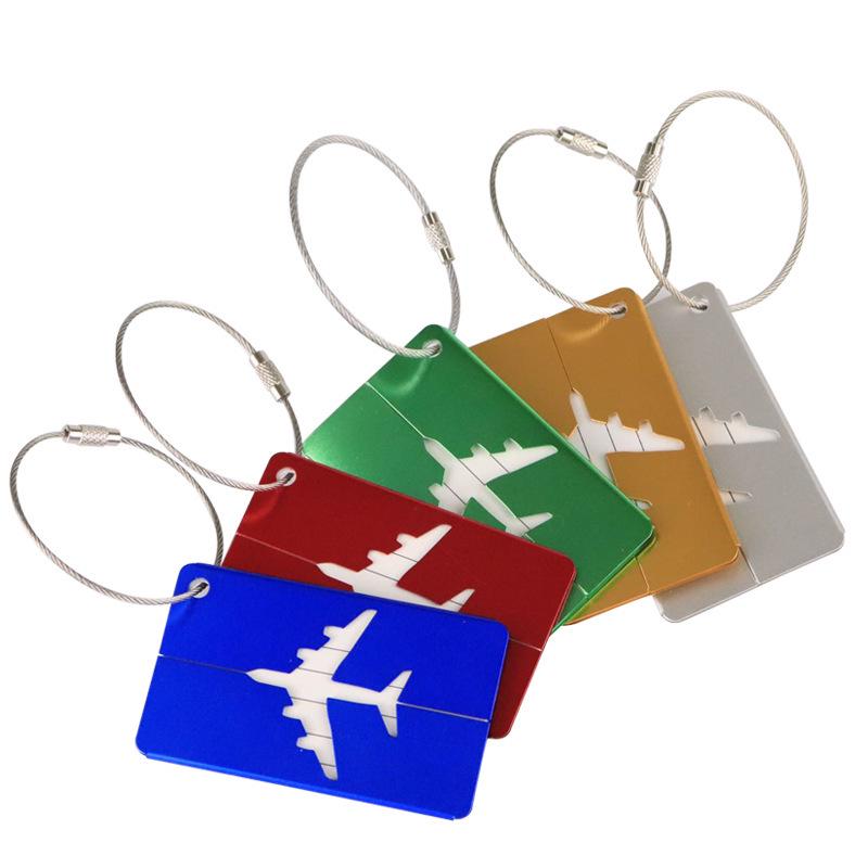 Aluminum Alloy Airplane Luggage Tag for Suitcases & Boarding Passes
