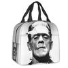 Frankenstein Thermal Insulated Lunch Bag Horror Halloween Monster Resuable Lunch Box for Women Kids School Picnic Food Bags