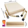Toddler Booster Seat Dining, Washable 2 Straps Safety Buckle Kids Booster Seat for Dining Table, Portable Travel Increasing Cushion (Beige-PU)