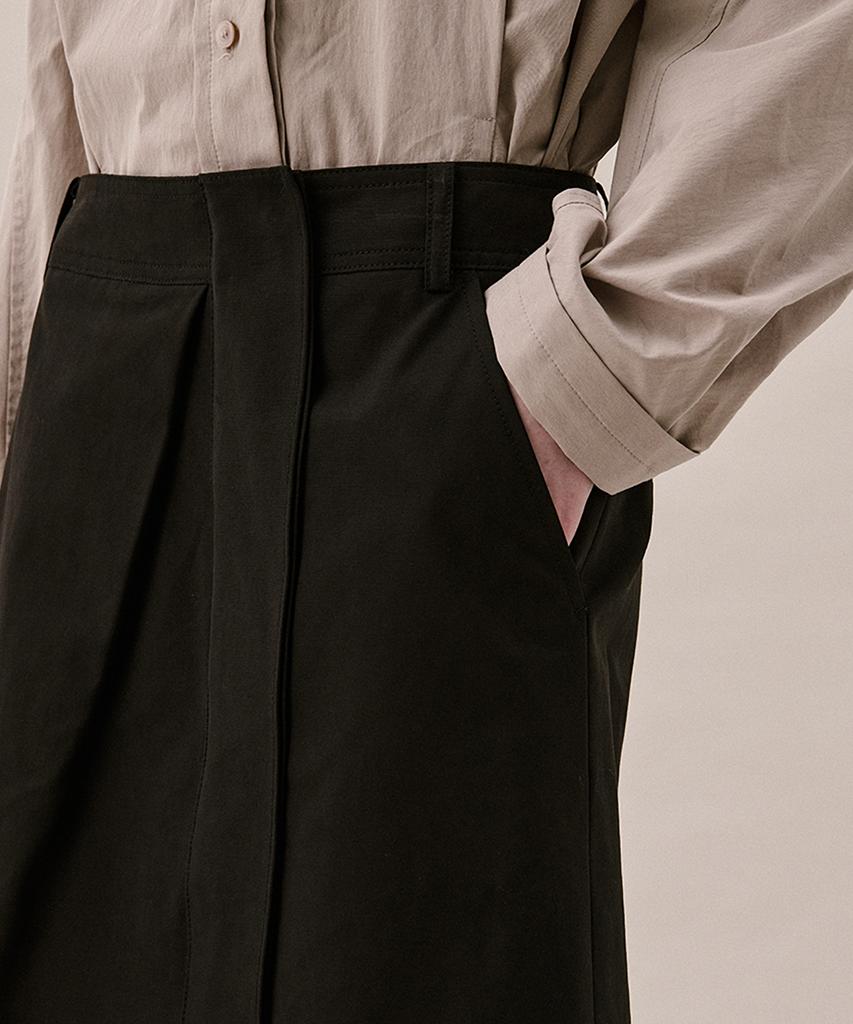 Awi Cotton Flap Skirt_Black