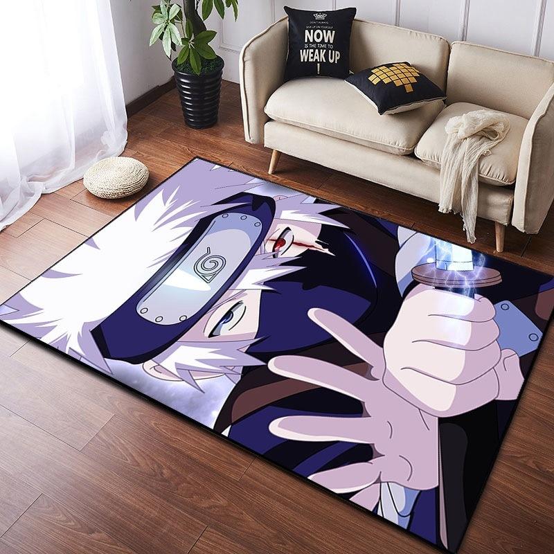  Naruto Anime Carpet Cloud Akatsuki Anime Rug for Boy's Gaming Room Decor Non Slip Style E-sports Swivel Chair Floor Mat
