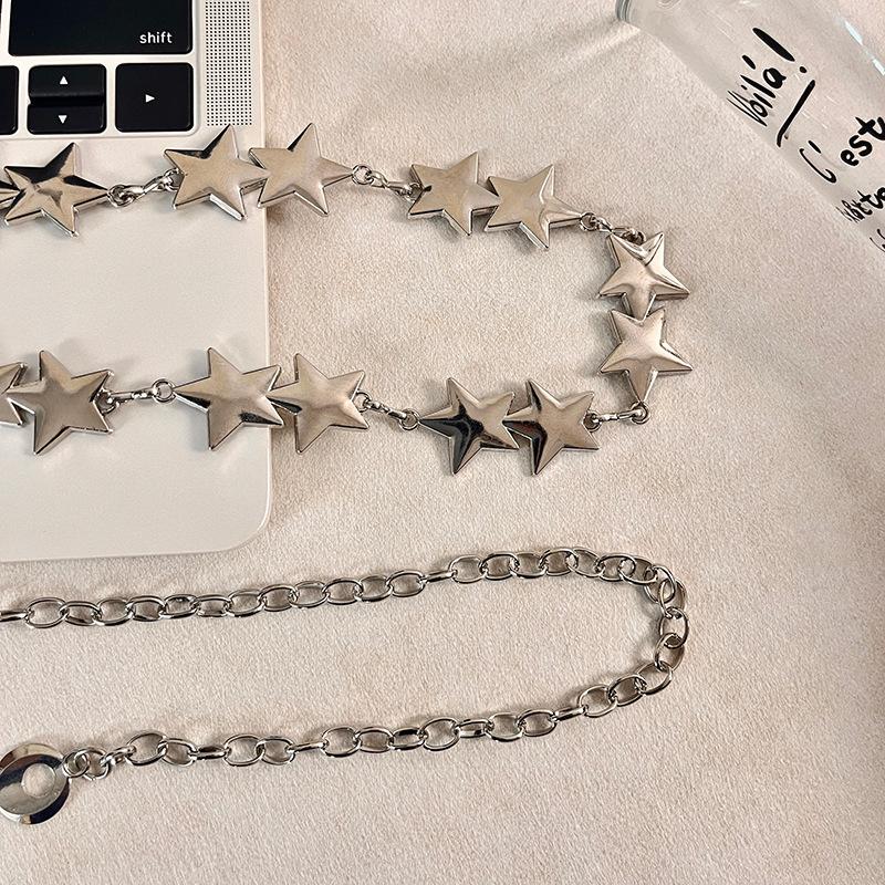 Vintage Metall Stern Taillenkette Damen Accessoires Jeans Kurzer Rock Gürtel Dekoratives Kleid Tide