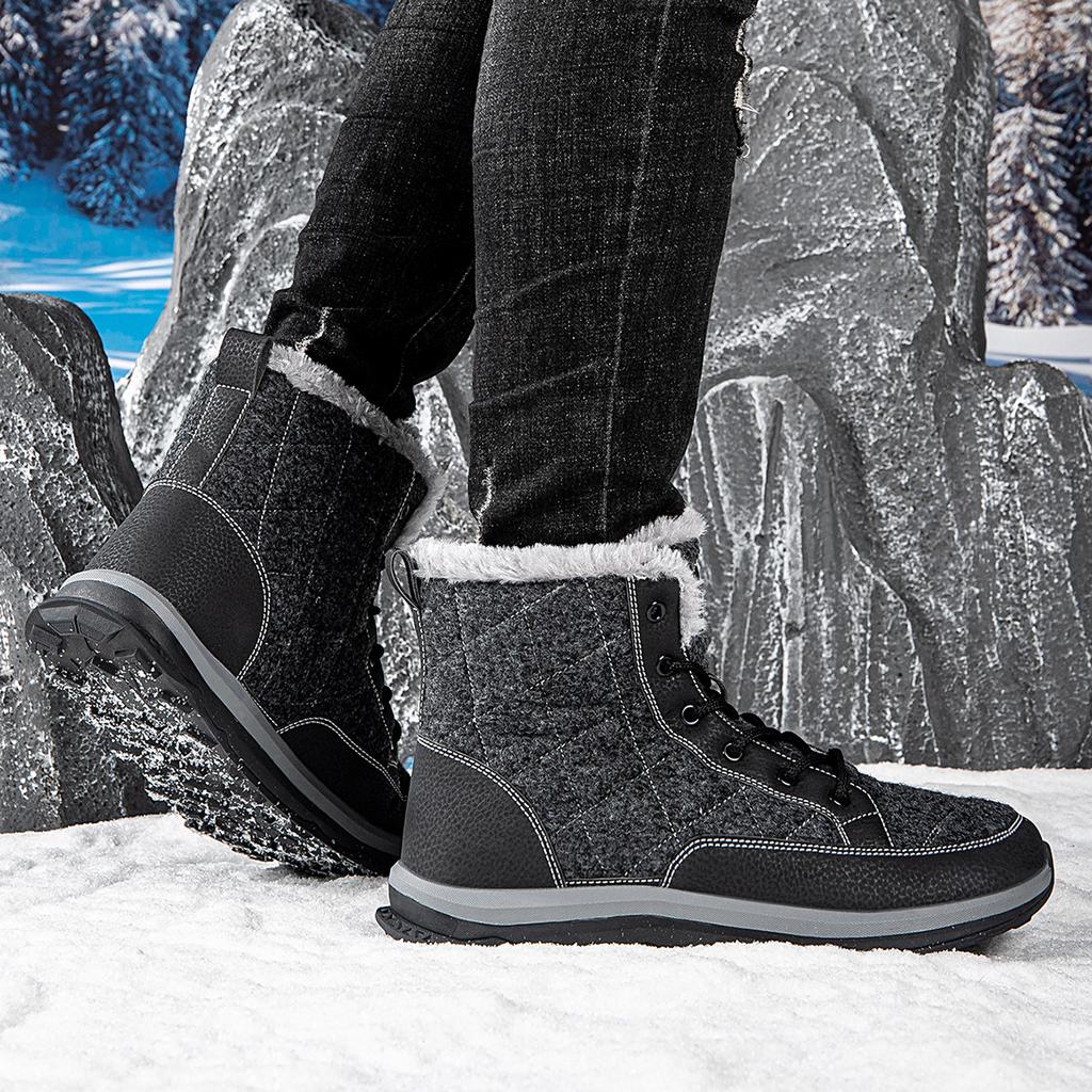 Fleece warm and windproof snow boots waterproof winter new long tube thick-soled fleece casual shoes