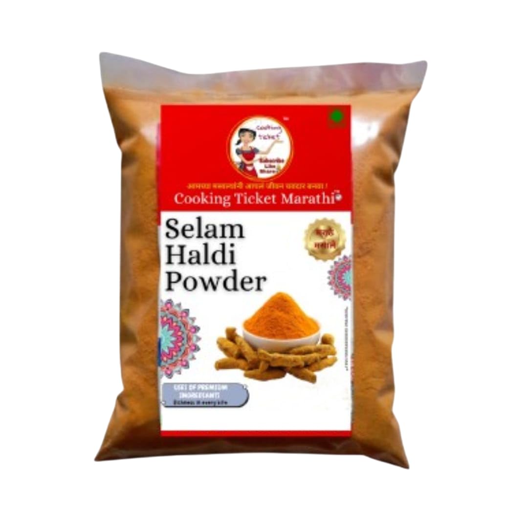 Cooking Ticket Marathi Selam Haldi Powder | Pure Turmeric Powder for Cooking, Blending & Everyday Use | 500 G