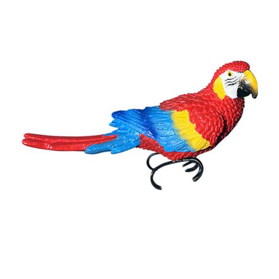 Bird Ornament Resin Scarlet Macaw Sculpture Realistic Lifelike Parrot Statue Waterproof Outdoor A