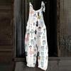 Women's Jumpsuit Christmas Print Casual Loose Vintage Shoulder Strap Cotton Linen