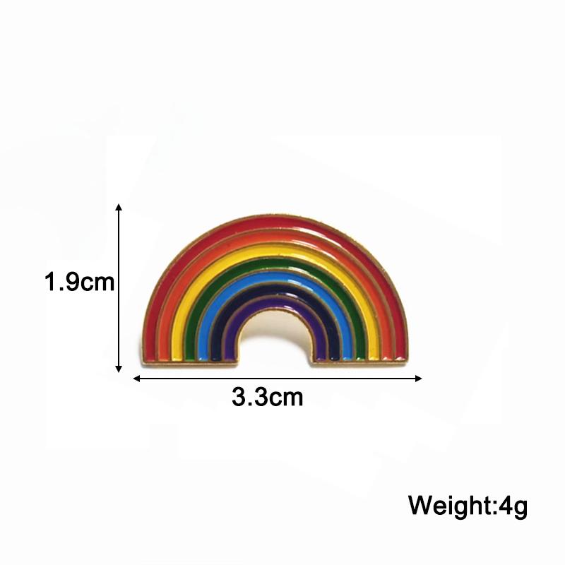Geometric Arc Colorful Rainbow Stripe Creative Brooch for Women Brooches Pin Badges Alloy Backpack Icons Girls Jewelry Gift