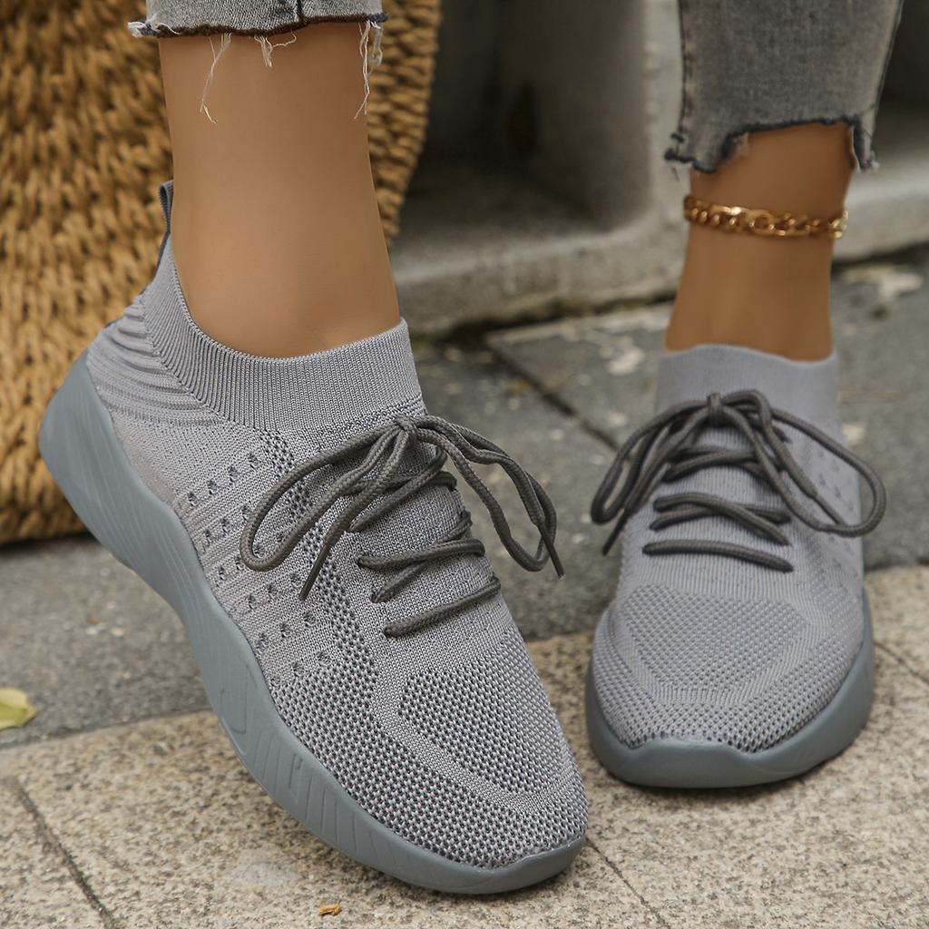 Adidași Tricotați Confortabili Respirabili pentru Femei Mărimi Mari Decolteu Jos Plat Casual Pantofi Sport pentru Femei Primăvară Noutăți