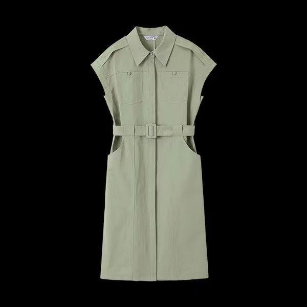 Petite Women's Summer Polo Collar Utility Dress - Waist-Cinching, Straight Fit Skirt, New Style 2026