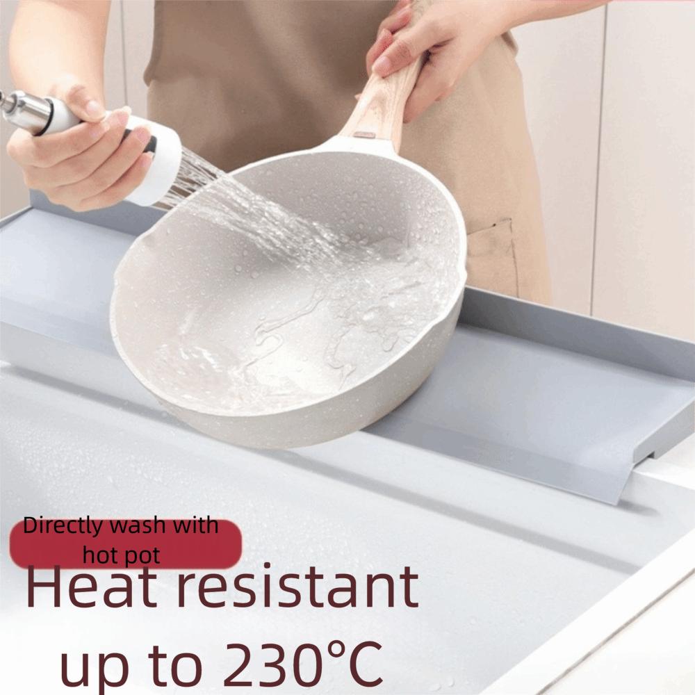 Non-Slip Suction Cups Sink Splash Guard Wide Coverage Optimized Height Drain Protect Flexible Silicone Water Stopper