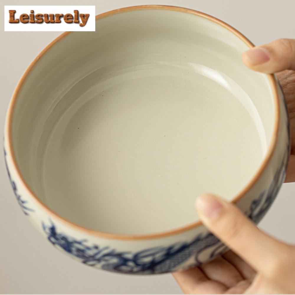 800ml Retro Modrobílá Dračí Jianshui Mytí Šálku Mísa Mytí Štětců Nádoba na Čajové Zbytky Čínská Čajová Souprava Chaxi Řemeslo