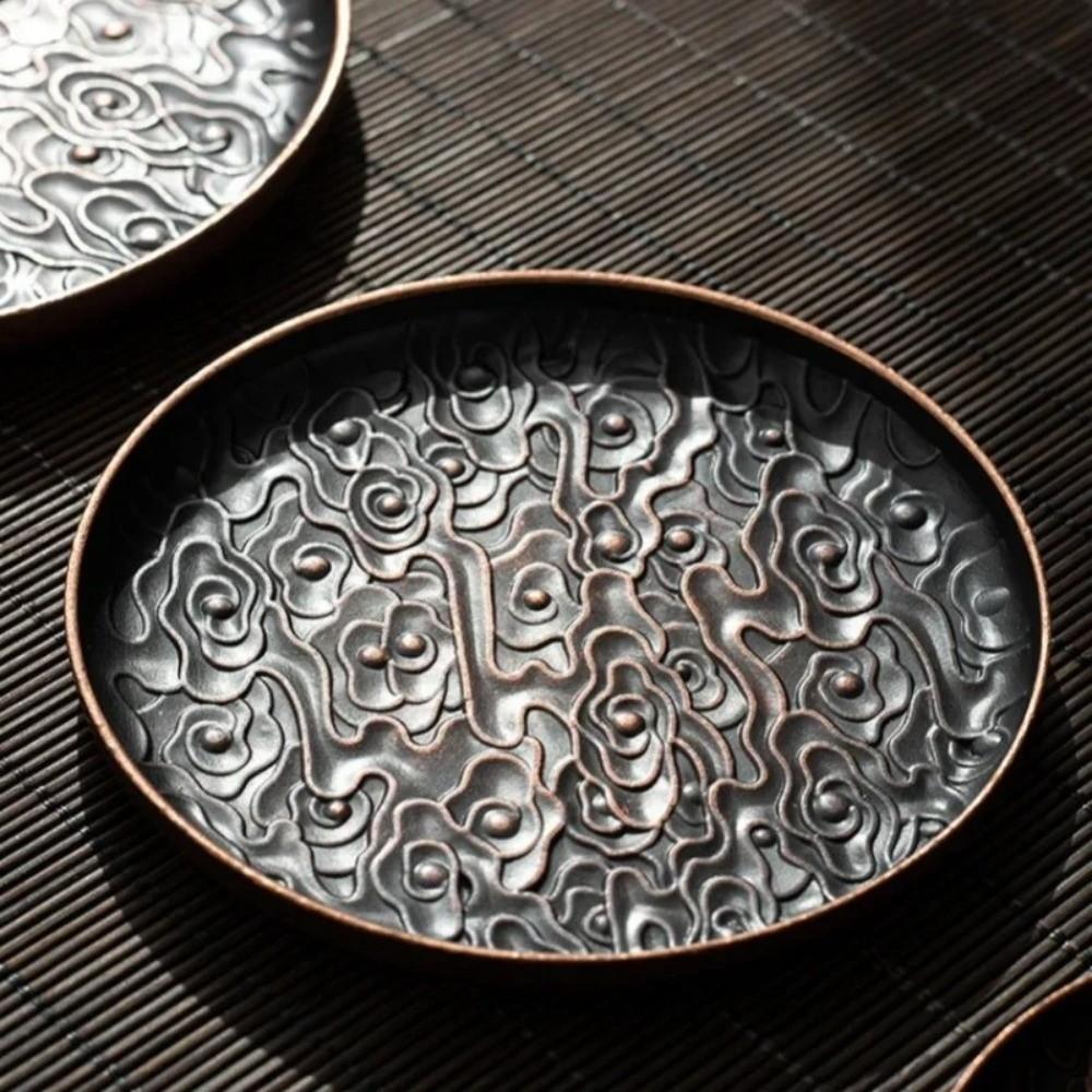 Round/Square Alloy Coaster Retro Cup Holder New Tea Tray  Tea Set Accessories