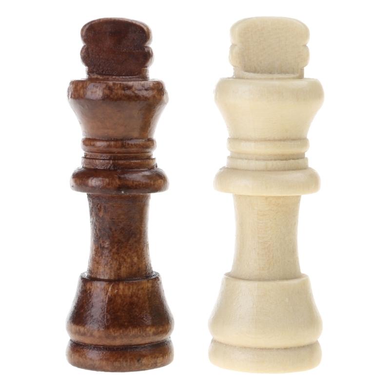 32Pcs Tournament Wood Chessmen with 2.2inch Chess Game Pieces of Missing Pieces