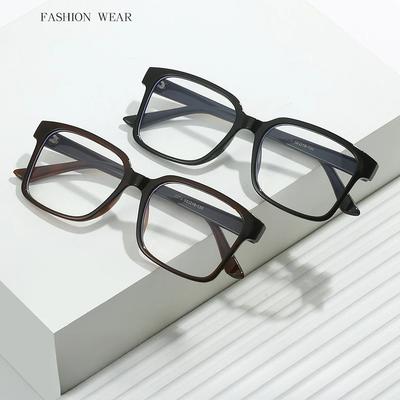 No Degree Anti Blue Light Glasses Retro Rectangular Protective Glasses Flexible Eyeglass Legs With Minimalist Design