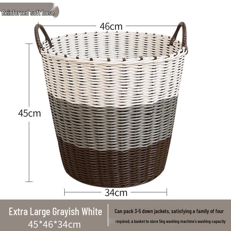 Lux Woven Rattan Laundry Basket - Elegant Clothes Storage Solution