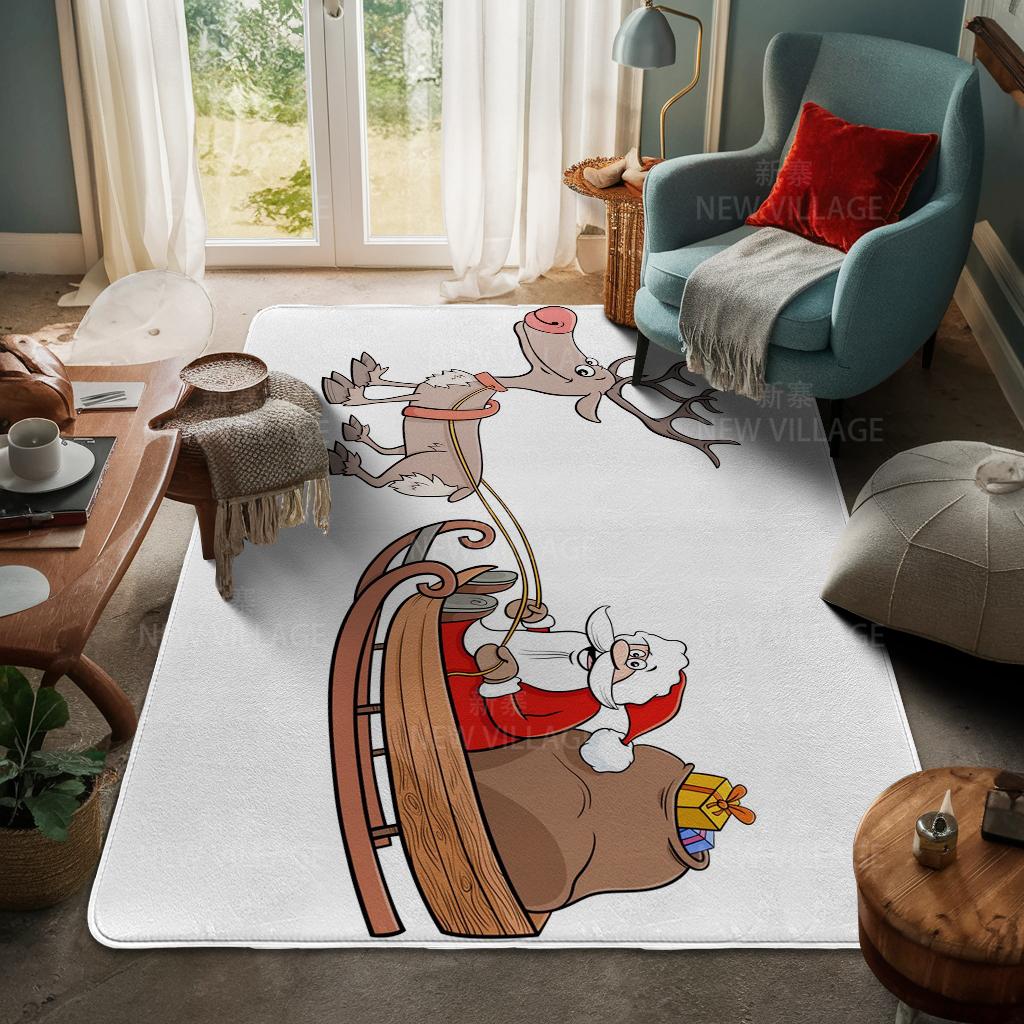 House Entrance Carpet Home Door Mat Living Room Bath Foot Bathroom Non-slip Water Absorption Rugs Bath Merry Christmas Winter