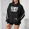 Women's Fashionable, Casual, Comfortable Round-neck, Hooded, Long-sleeved, Rugby-print Warm Sweater