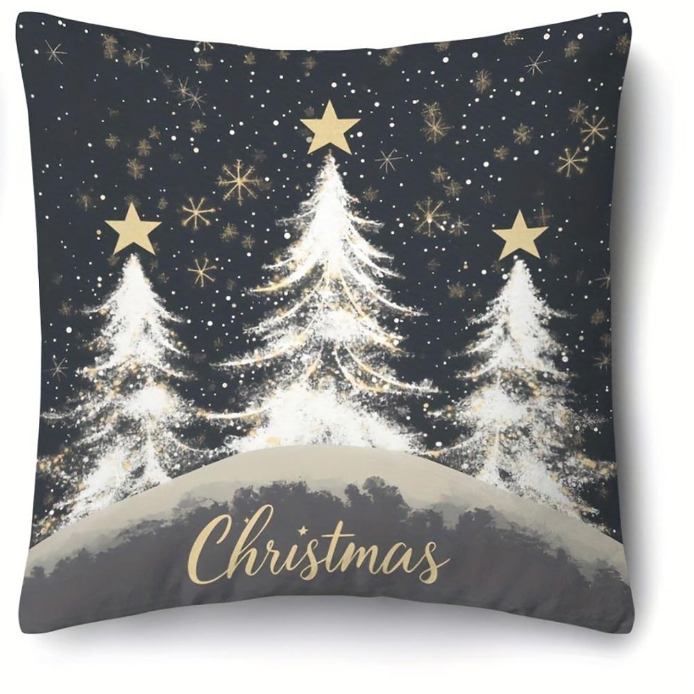 

Christmas Themed Decorative Pillowcases: Deer, Tree & Snowflake Designs Sofa room cushion cover home decoration new year gift 16x16Inch