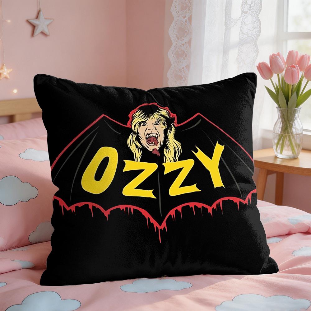 LOGO OOzzy Osbourne Cushion Cover Square Short Plush Pillow Case Living Room Sofa Home Decor Funda X