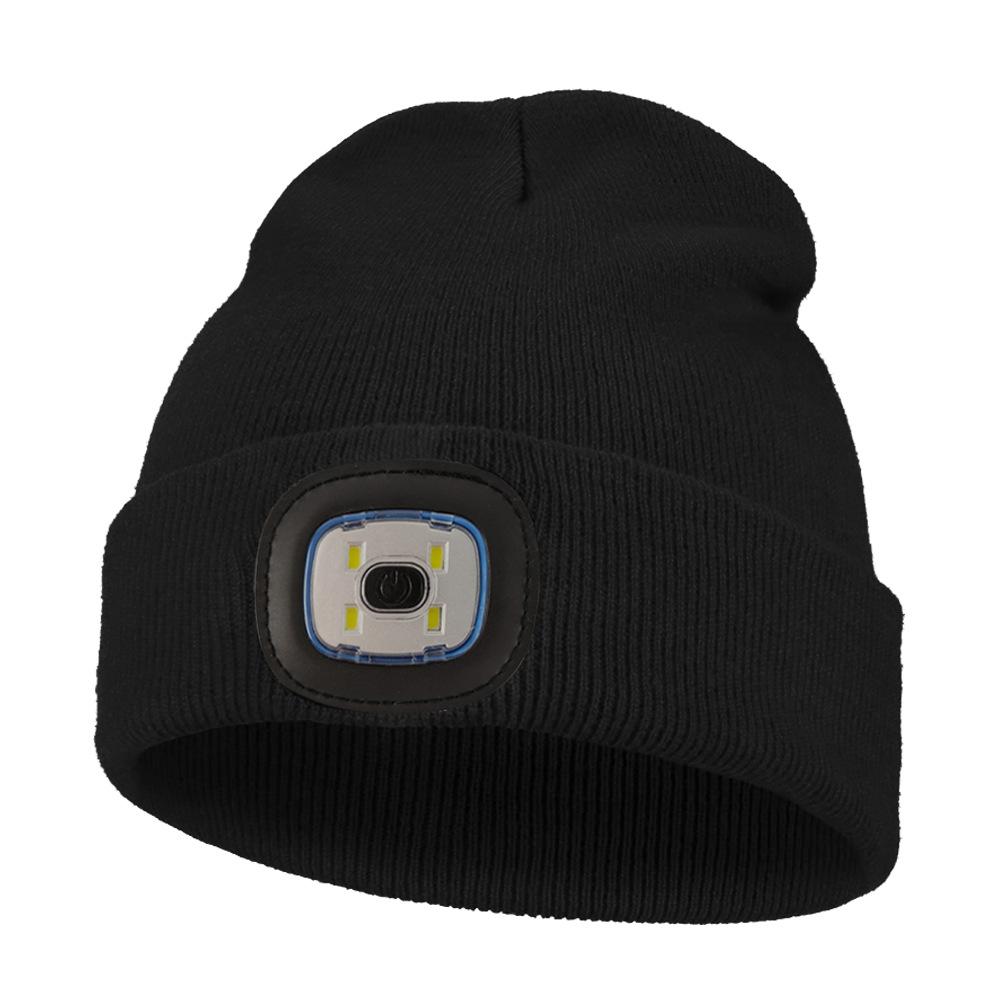 Customizable LED Light Up Knitted Winter Hat for Kids Warm Luminous Beanie With Embroidery Option Stock Available
