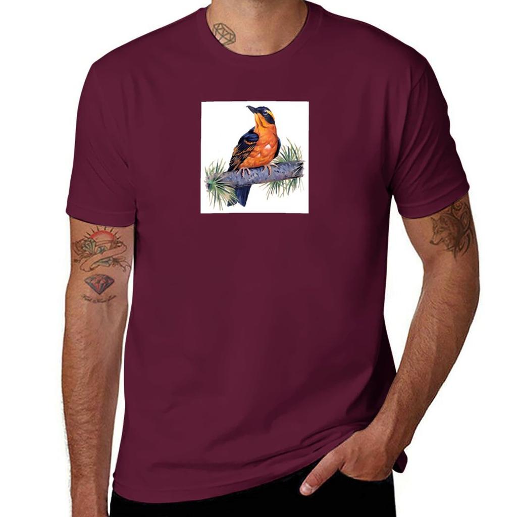 Birds In Hell TShirt Short sleeve tee aesthetic clothes mens graphic tshirts anime