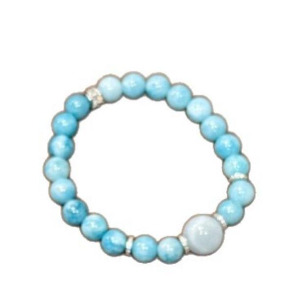 French Light Luxury Retro High-End Sea Pattern Stone Bracelet Niche Cloud Mist Beaded Bracelet Elegant Versatile Stacked Wearing Jewelry