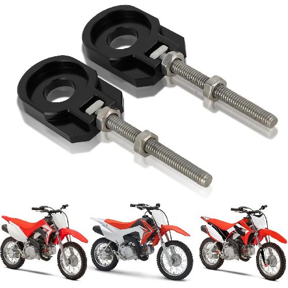 Motorcycle 2pcs 12mm Chain Adjuster Tensioner Swingarm Spool Tensioner Tension Adjuster CNC Universal for CRF 110 CRF110 CRF110F CRF110F 2013-2025