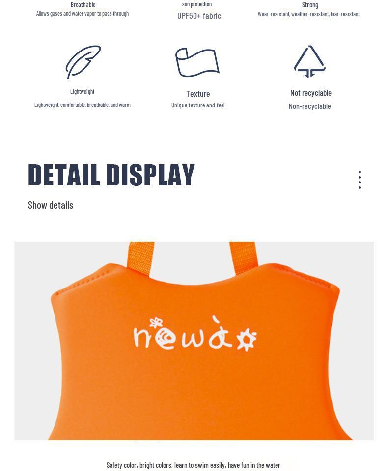 Kids' Professional Buoyancy Vest: Warmth and Safety for Snorkeling, Swimming, and Drifting