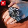 OLEVS New Luxury Man Watch Fashion Nylon Fabric Strap Original Quartz Watch for Men Moon Phase Chrono Multifunction Men's Watch