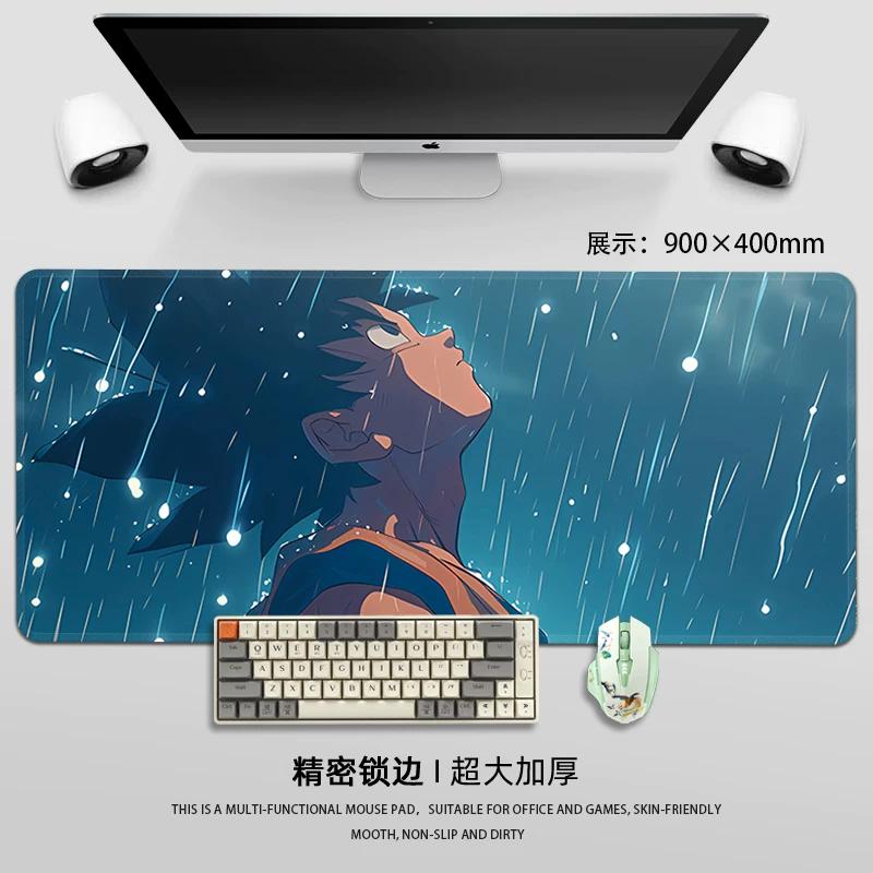Men Boys Mouse Pad Cartoon Anime Dragon Ball Leather Mouse Pad Son Goku High Definition PrintingPad Large Game Mouse Pad Laptop Keyboard Pad
