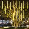 Colorful LED Solar Meteor Shower String Lights for Outdoor Hanging Decoration