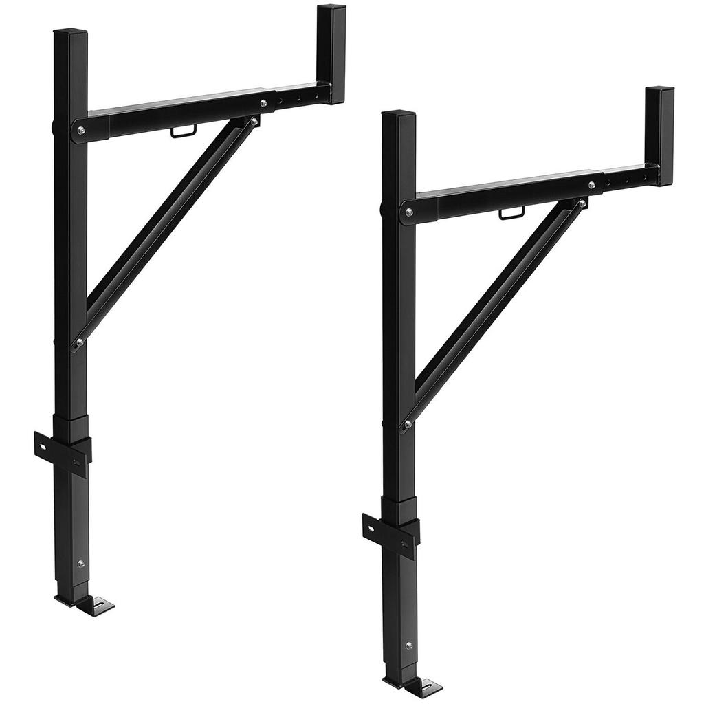 Truck Rack, 19-34inch Extendable Truck Ladder Rack, 38.6"-43.6" Adjustable Height, 250 lbs Capacity Steel Ladder Rack for Truck, Heavy Duty Truck Bed