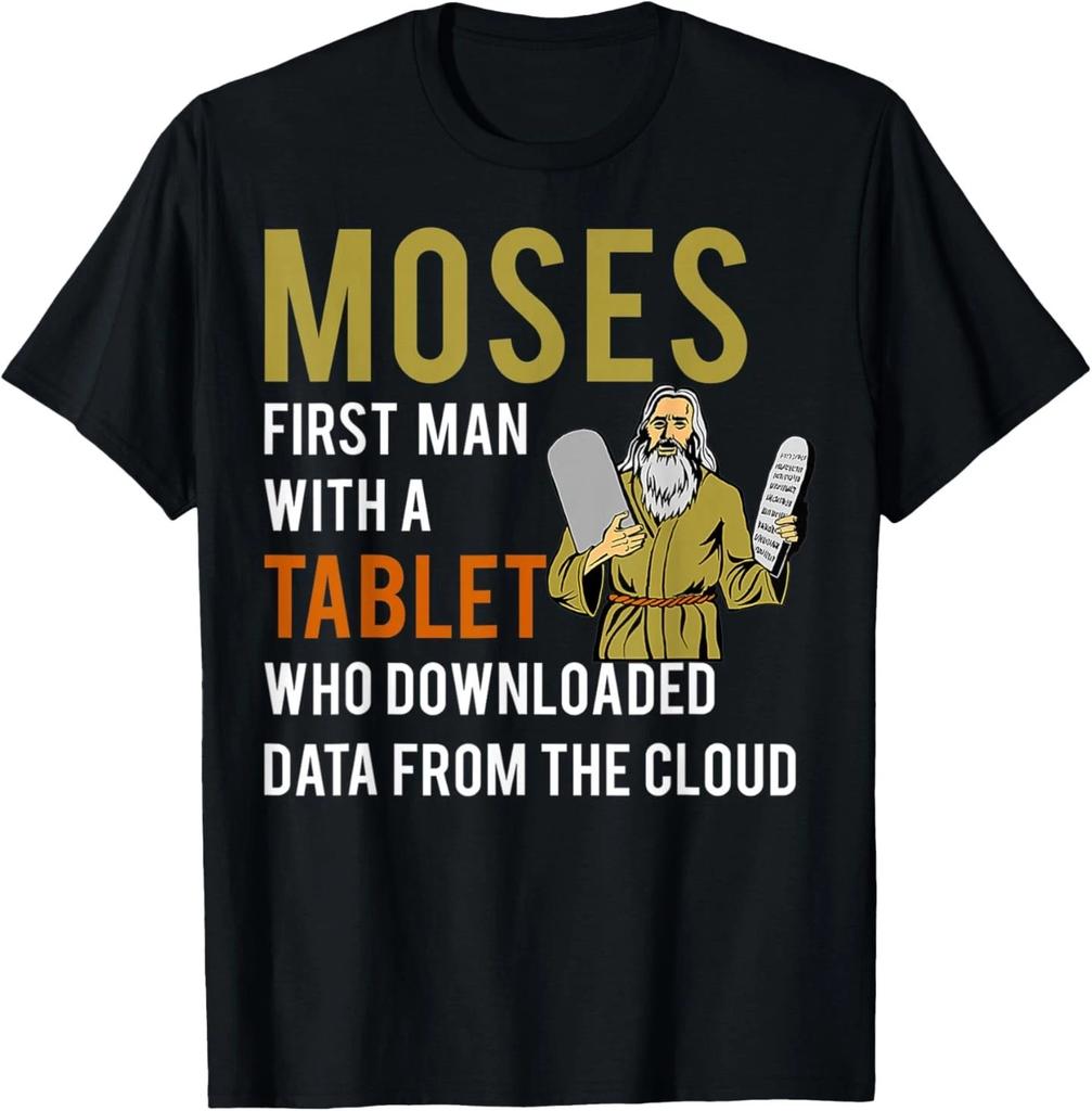 Lustiges jüdisches Passah Moses Tafel Daten Cloud Computing T T-Shirt