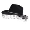 New Western Style Party Rhinestone Decorative Cowboy Hat Metal Chain Fashion Versatile Jazz Hat