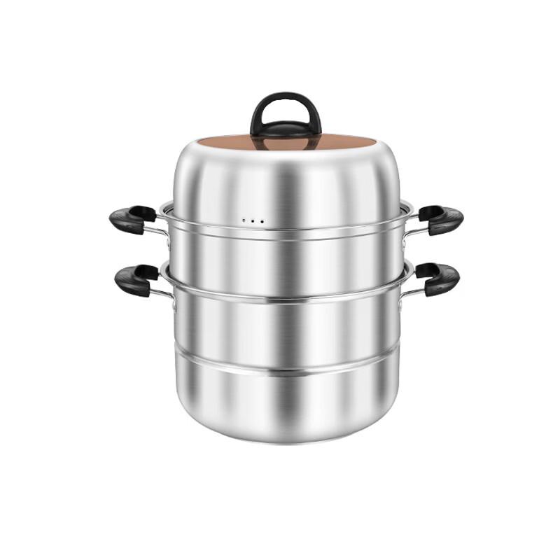 ZISIZ 304 Stainless Steel 2-Layer Steamer & Soup Pot